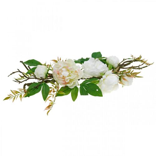 daiktų Bijūnų antgalis, stalo puošmena, Paeonia šakelė balta L60cm