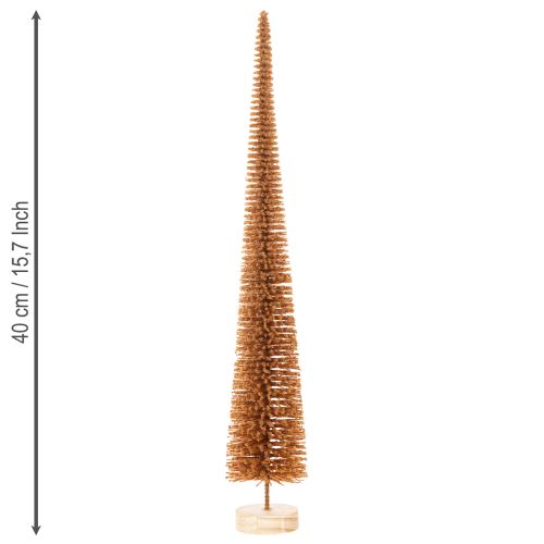 Dirbtinė Kalėdų eglutės dekoracija, plona, su mediniu pagrindu, 40 cm, 3 dalys | Floristik24.lt