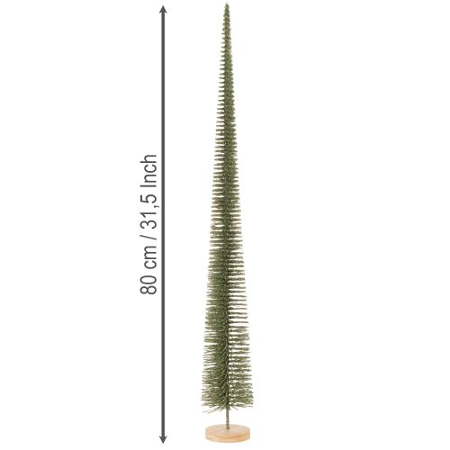 Dirbtinė Kalėdų eglutė su mediniu pagrindu kalėdinėms dekoracijoms, 80 cm | Floristik24.lt