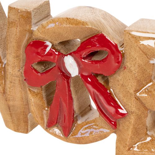 Kalėdinė dekoracija „Noel“ užrašas su kaspinu, 18 cm | Floristik24.lt