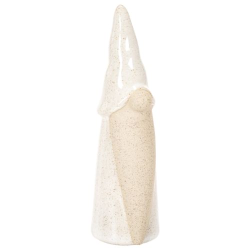 Dekoratyvinė nykštuko figūrėlė, šviesios keramikos, skandinaviško stiliaus, 18 cm, 3 dalys