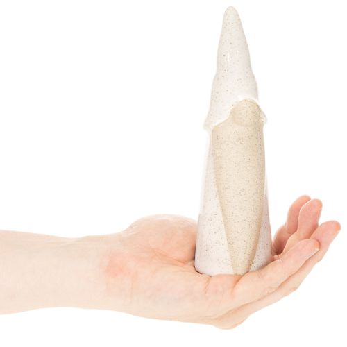 Dekoratyvinė nykštuko figūrėlė, šviesios keramikos, skandinaviško stiliaus, 18 cm, 3 dalys | Floristik24.lt