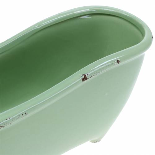 daiktų Dekoratyvinė vonia keraminė pilka, žalia rūšiuota 22cm x 10cm H10cm rinkinys iš 3 vnt.