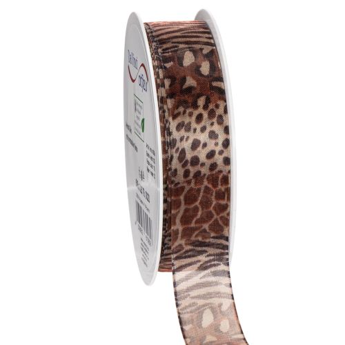 Dekoratyvinė juostelė, gyvūnų raštas, leopardo raštas, dovanų juostelė, 25 mm pločio, 20 m ilgio pirkti | Floristik24.lt