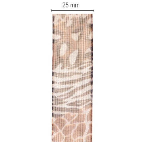 Dekoratyvinė juostelė, gyvūnų raštas, leopardo raštas, dovanų juostelė, 25 mm pločio, 20 m ilgio | Floristik24.lt