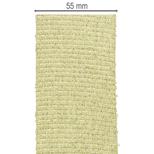 Dekoratyvinė juostelė su blizgučiais, plati dovanų pakavimui, 55 mm pločio, 15 m ilgio | Floristik24.lt