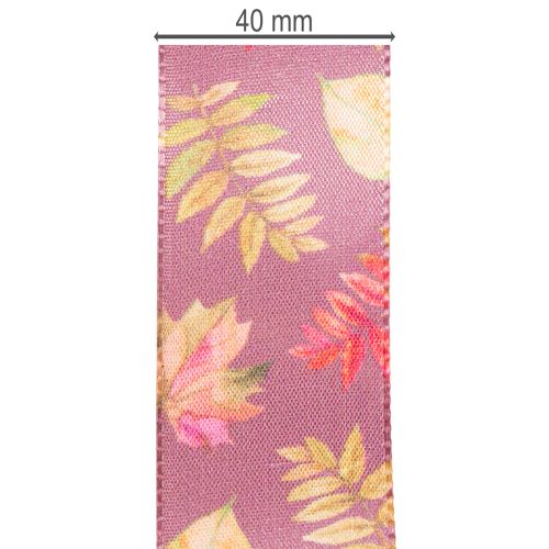 Dekoratyvinė juostelė su rudens lapų motyvu, 40 mm pločio, 15 m ilgio | Floristik24.lt