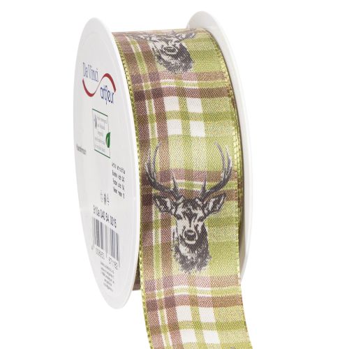 Dekoratyvinė juostelė su elnio galva ir languotu raštu, 40 mm x 15 m