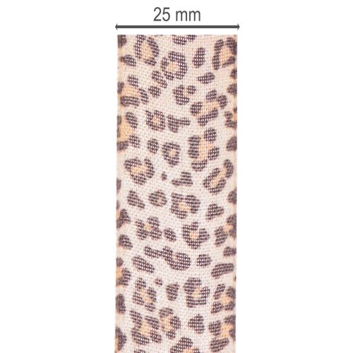 Dovanų juostelė su gyvūnų raštu ir leopardu, 25 mm pločio, 18 m ilgio | Floristik24.lt