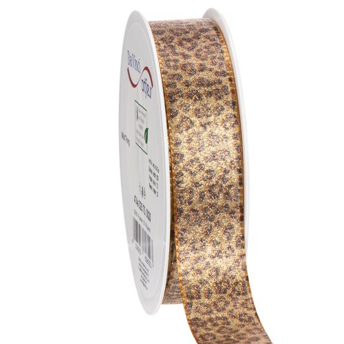 Leopardo rašto dovanų juostelė kūrybingam dekoravimui ir floristikai, 25 mm x 20 m