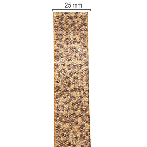 Leopardo rašto dovanų juostelė kūrybingam dekoravimui ir floristikai, 25 mm x 20 m | Floristik24.lt