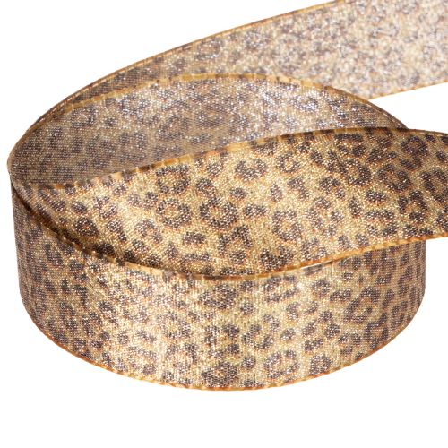 Leopardo rašto dovanų juostelė kūrybingam dekoravimui ir floristikai, 25 mm x 20 m | Floristik24.lt