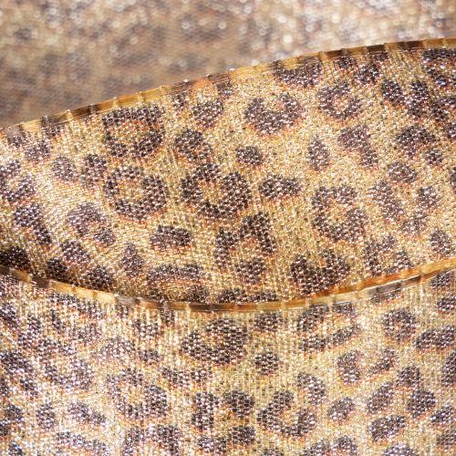 Leopardo rašto dovanų juostelė kūrybingam dekoravimui ir floristikai, 25 mm x 20 m | Floristik24.lt