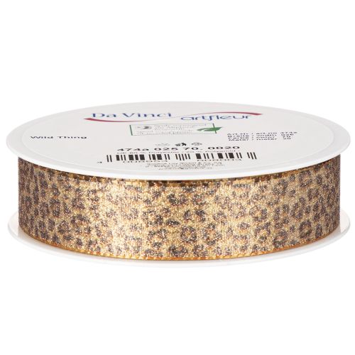 Leopardo rašto dovanų juostelė kūrybingam dekoravimui ir floristikai, 25 mm x 20 m | Floristik24.lt