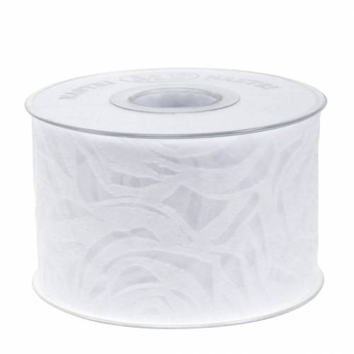 Floristik24 Deco kaspininės rožės plačios baltos 63mm 20m