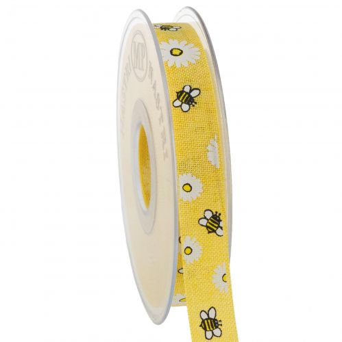 Audinio juostelė geltonos bitės dekoratyvinė juostelė vasaros juostelė W15mm L20m