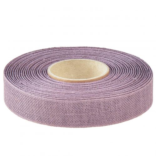 daiktų Dekoratyvinė juostelė natūrali violetinė lininė juostelė 25mm 20m
