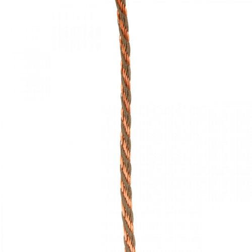 Virvelė, dekoratyvinė juostelė, papuošalų virvelė Varis-natūralios spalvos L20m Ø4cm