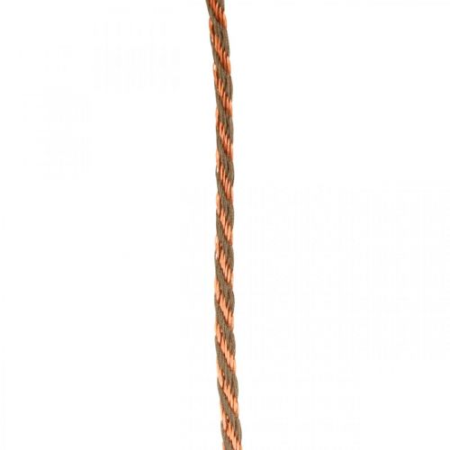 Floristik24 Virvelė, dekoratyvinė juostelė, papuošalų virvelė Varis-natūralios spalvos L20m Ø4cm