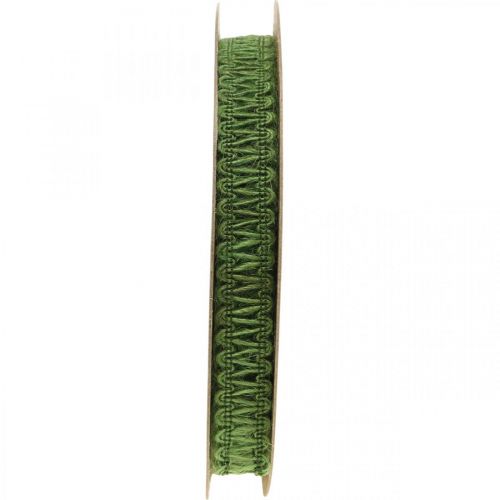 Džiuto kaspinas dekoravimui, gamtos dovanų kaspinas, dekoratyvinis kaspinas žalias 15mm 15m