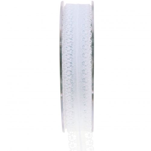 Floristik24 Nėrinių juostelė vintažinė balta 20mm 20m