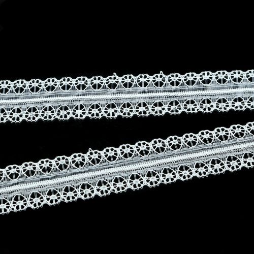 Floristik24 Nėrinių juostelė vintažinė balta 20mm 20m