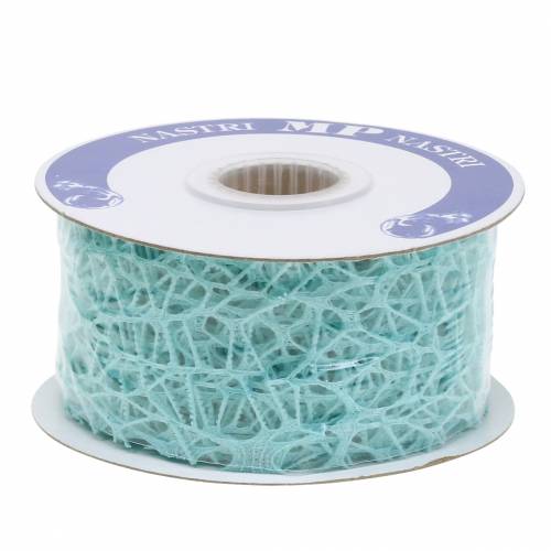 daiktų Deco juostelė tinklinė juostelė šviesiai mėlyna Tiffany 40mm 10m