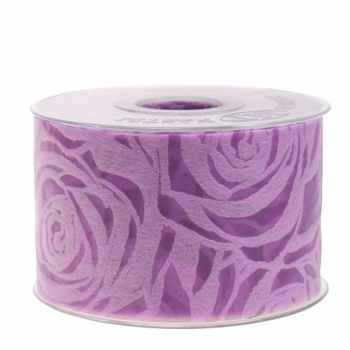 Floristik24 Deco kaspininės rožės plačios violetinės 63mm 20m