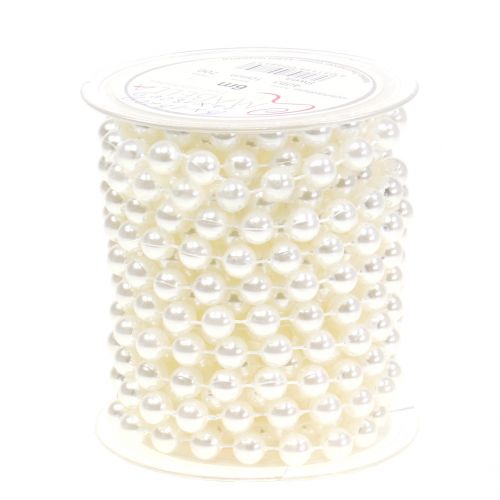 Floristik24 Perlų virvelė balta 10mm 6m