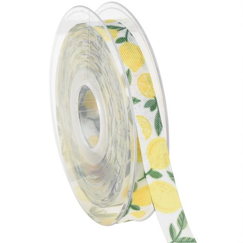 Floristik24 Dovanų juostelė su citrina dekoratyvine juostele vasarinė W15mm L20m