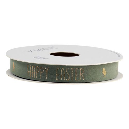 Floristik24 Aksominė juostelė Happy Easter dekoratyvinė juostelė Mėtų 15mm 5m