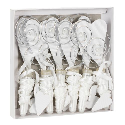 daiktų Suoliuko pakaba su vamzdeliu ir širdele, 18 cm, 6 dalys