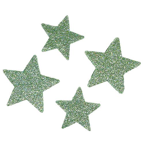 Floristik24 Craft žvaigždės mėtų žalia 4-5cm 40vnt
