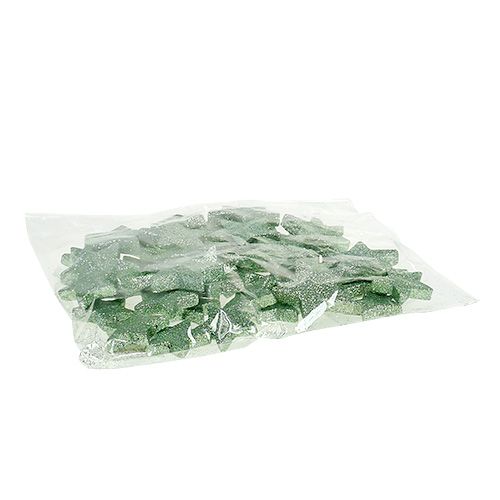 Floristik24 Craft žvaigždės mėtų žalia 4-5cm 40vnt