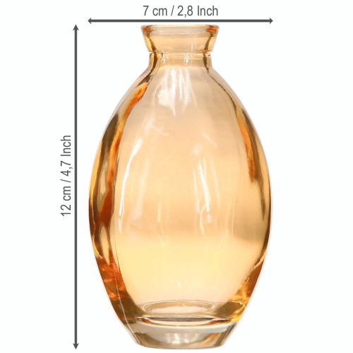 daiktų Svogūninės vazos stiklinės mini vazos oranžinės Ø7cm H12cm 6 vnt
