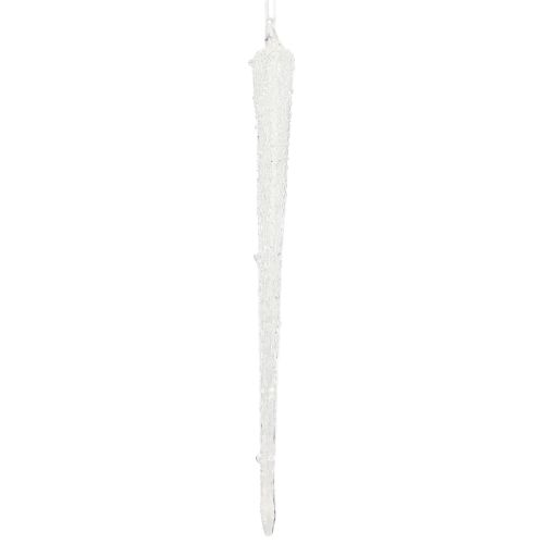 Eglutės dekoracija varveklio formos stiklinė dekoracija pakabinimui 19 cm 3 vnt.