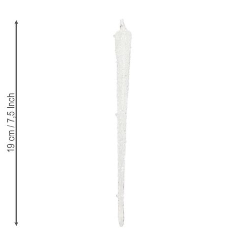 daiktų Eglutės dekoracija varveklio formos stiklinė dekoracija pakabinimui 19 cm 3 vnt.