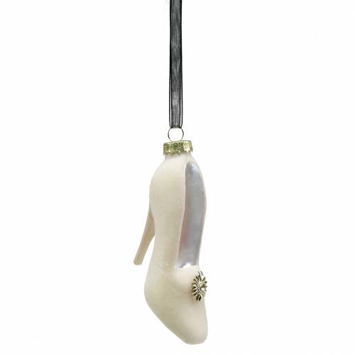 Floristik24 Eglutės pakabos pompos baltos 11cm 2vnt