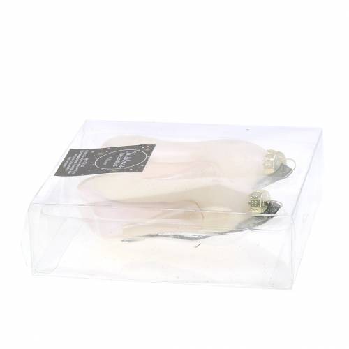 Floristik24 Eglutės pakabos pompos baltos 11cm 2vnt