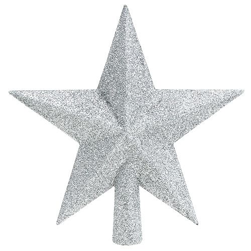 Floristik24 Medžio viršūnės sidabrinis žėrutis Ø2,2cm 19,5cm x 20cm