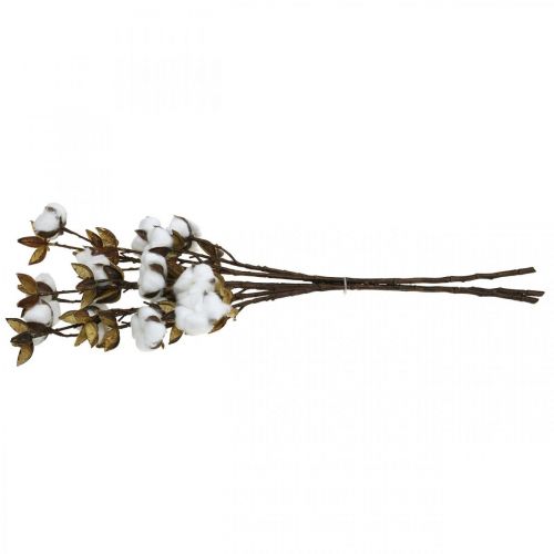 daiktų Medvilnės šakelė Dirbtinė deko šakelė medvilnė 61cm 3vnt