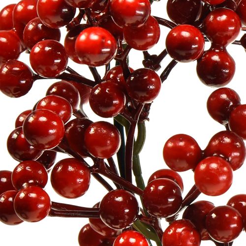 Floristik24 Uogų vainikas Raudonas Dirbtiniai augalai Raudoni Kalėdos Ø30cm