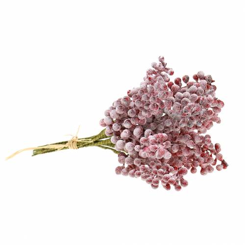 Floristik24 Uogų rinkinys raudonas, ledinis 21cm 12 vnt