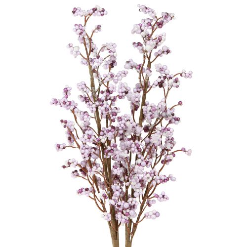 Floristik24 Uogų šakelė Kalėdų šakelė purpurinė balta šerkšnė L60cm 2 vnt