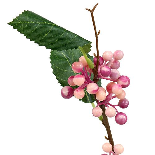 daiktų Uogų šakelė dirbtinė rožinė-alyvinė 64cm 6vnt