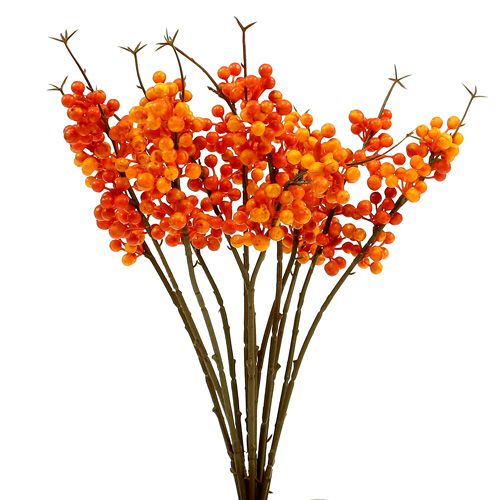 Floristik24 Uogos šakelė oranžinė L 30cm 12vnt