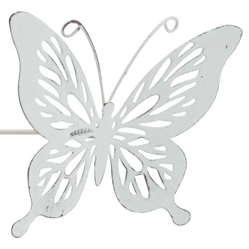 Floristik24 Lovos kuolas metalinis drugelis baltas 43x10,5x8cm 3vnt