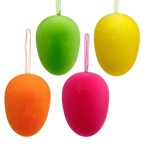 Floristik24 Flokuoti dekoratyviniai margučiai 12cm 8 vnt