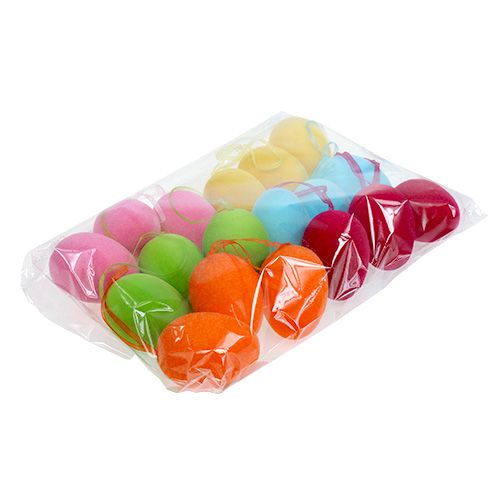 Floristik24 Flokuoti dekoratyviniai margučiai 7cm 18 vnt