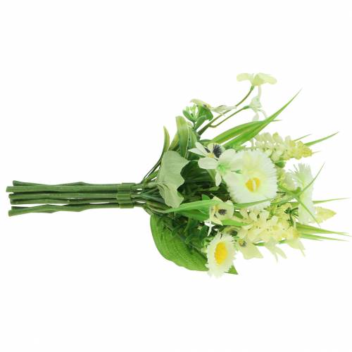 Floristik24 Pavasarinė puokštė su varpeliu ir hiacintu dirbtinė balta, geltona 25cm